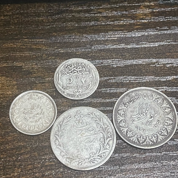 Set of 4 sliver Egyptian coins.. King Farouk - Picture 1 of 11